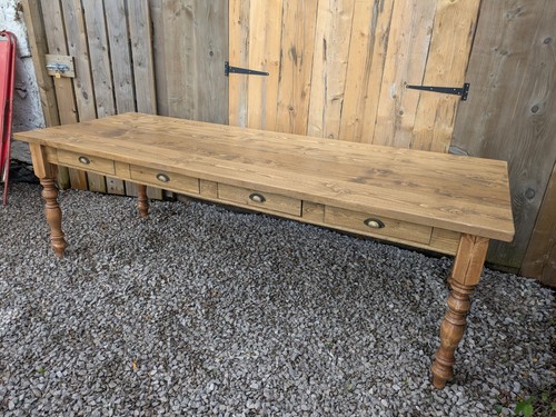 Pine plank farmhouse table - pine, table.10