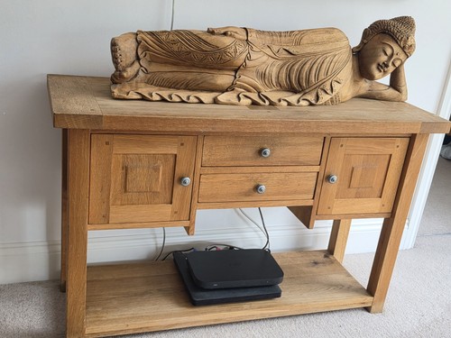 Solid oak console table - solid,