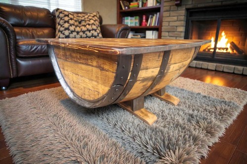 Whisky barrel coffee table - barrel,