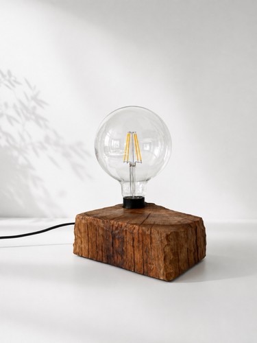 Rustic lamp oak bed - ,